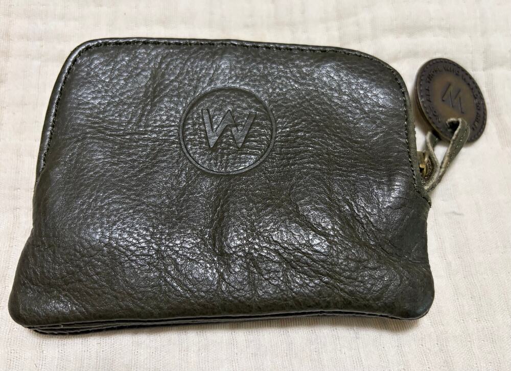 Wanderers Travel Co Black Leather Double Zip Coin Card Wallet